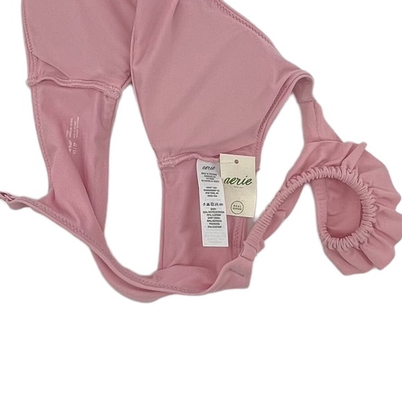 NWT Aerie Pink Bikini Ruffled Strap Bikini Swimsuit Top Size XS Women’s - Picture 5 of 6
